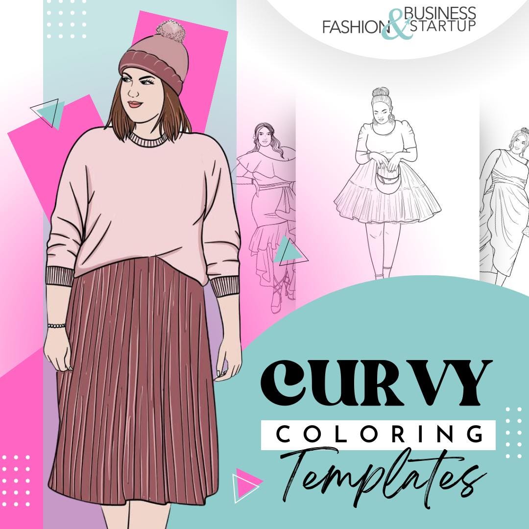 50 Curvy Female Coloring Page,#female Coloring Pages, Procreate ...