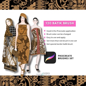 120+ Procreate-borstels Batik Etnisch