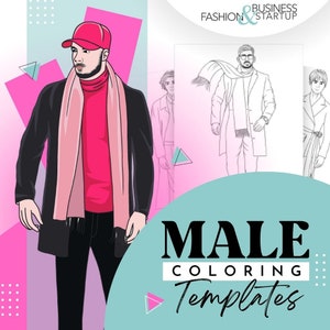 50 MALE COLORING PAGE #white male coloring pages, procreate coloring pages, digital coloring book, fashion man png, fashion male png.