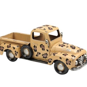 Tan and cheetah Farm Truck Metal Country Truck (Truck Only)