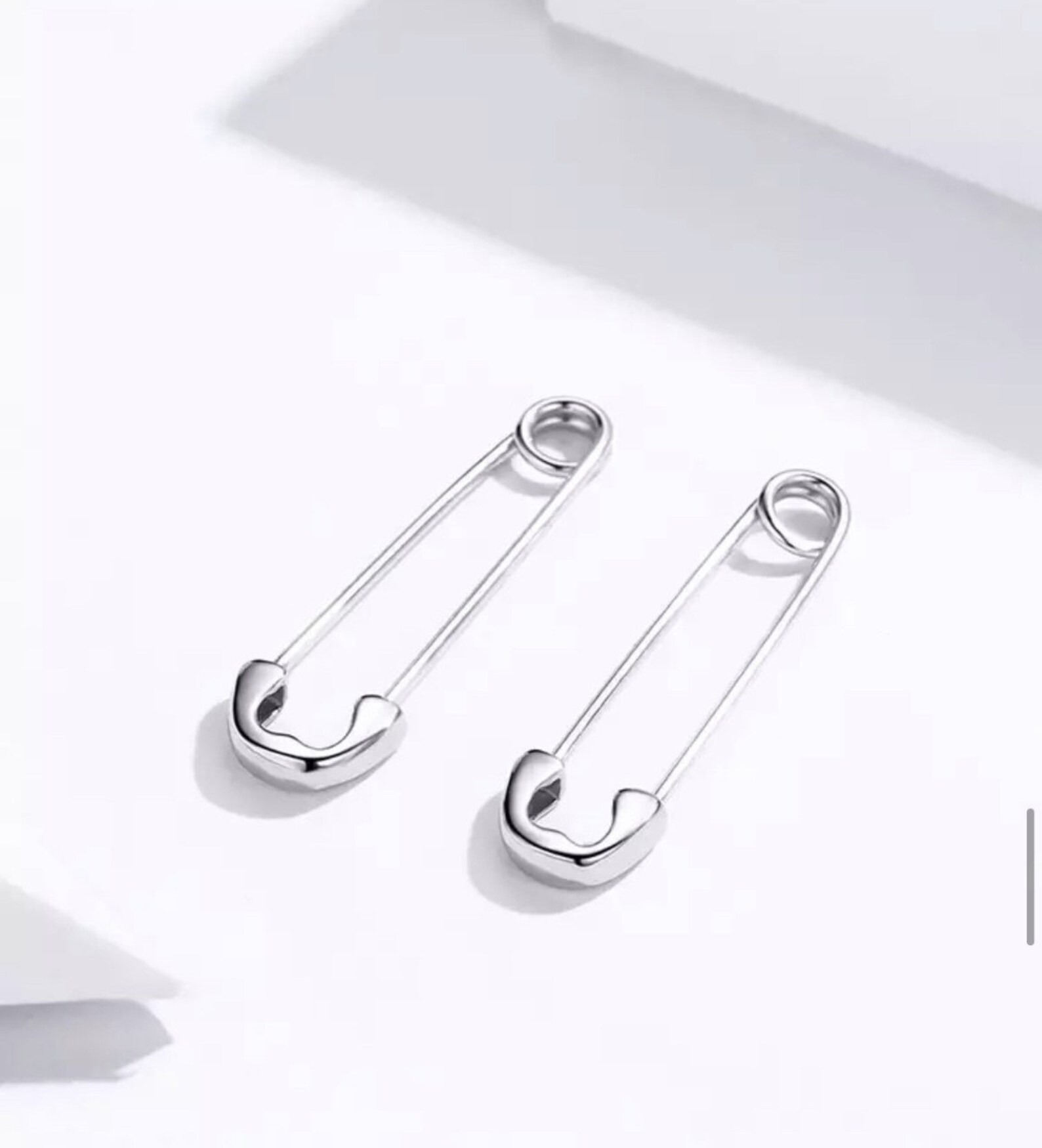 Sterling silver paper clip earrings/ paper clip shape ear Etsy