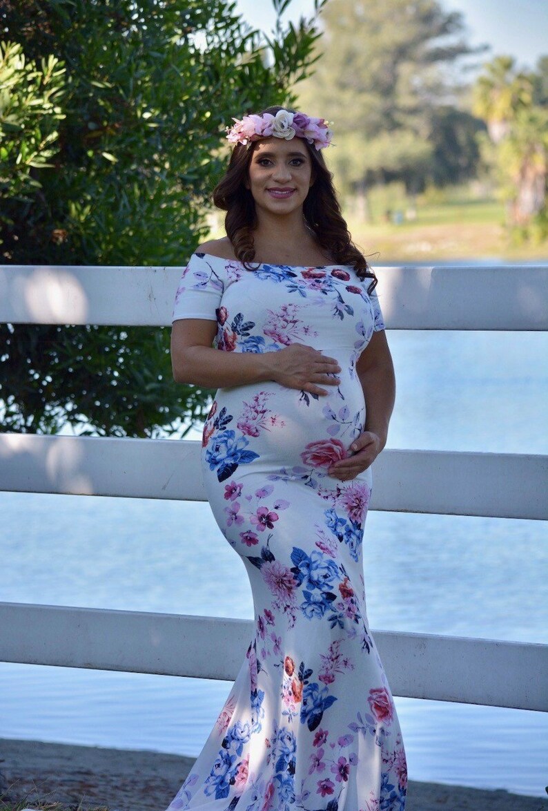 Maternity Flower Dress Baby Shower Dress Maternity Dress for Etsy