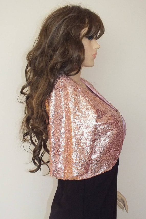 rose gold sequin jacket plus size