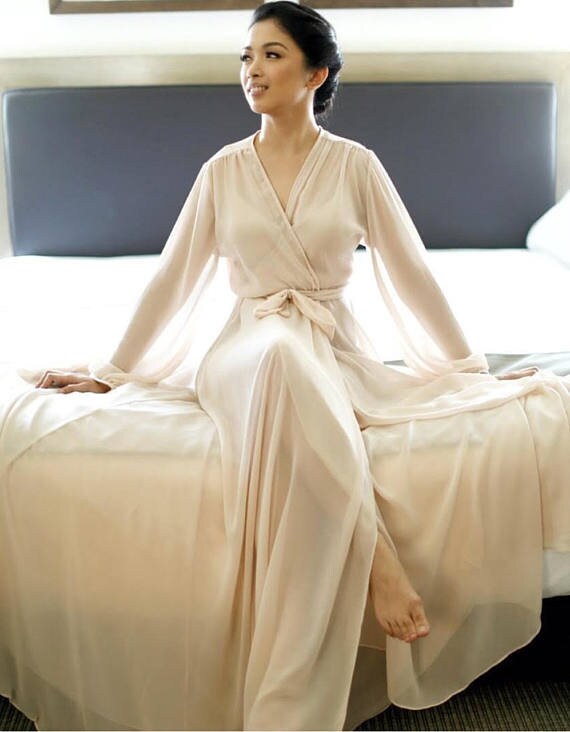 Long Chiffon Robe - Etsy