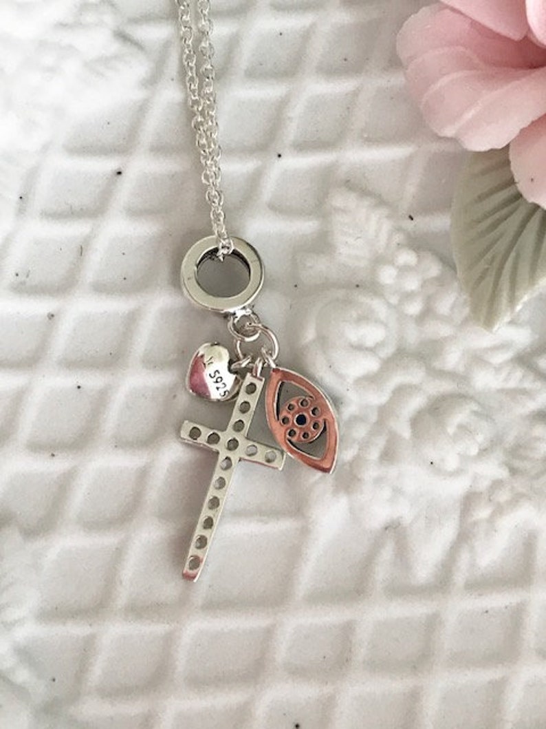 Evil Eye Cross Pendant/cross Necklace /protect Necklace/evil Etsy UK
