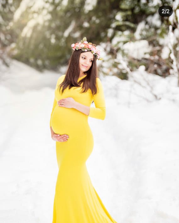 yellow dress baby shower