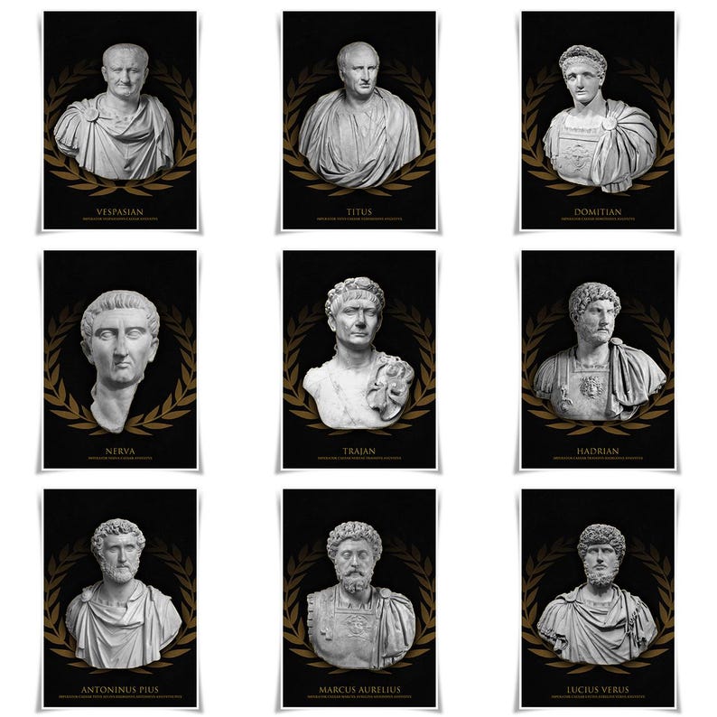 Roman Emperor Bust Portrait Collection - Ancient Rome Imperator A3 ...