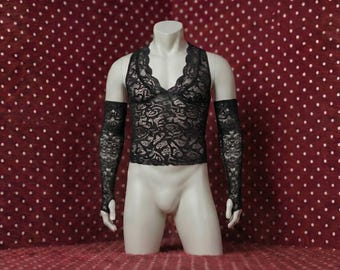 Men’s Sissy Femboy Tank Tops Lingerie Set For Men