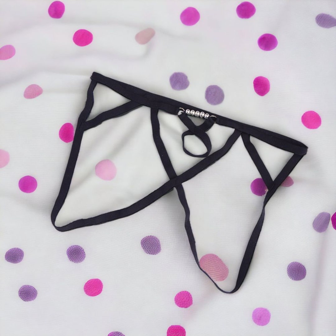 Sling Tong Cockstrap Ouvert Push up Brief Men Toy Gay Black With