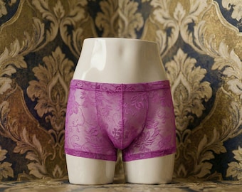 Men's LGBT Underwear Gay Pride Boxers See Though Briefs Bulge Pounch Underwear Sissy Lingerie