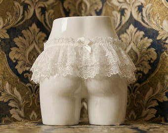 Men’s Sissy Clothing Lingerie & Underwear – Lace Ruffled Mini Skirt Panty for Femboy or Crossdress