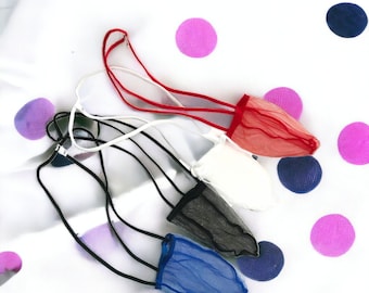 See-through Mesh Thong Underwear in Fresh Tone Open Butt Panties