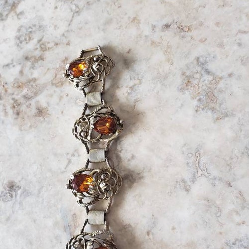 4 link Topaz Rhinestone Vintage shops Bracelet