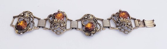 4 link Topaz Rhinestone Vintage Bracelet - image 7