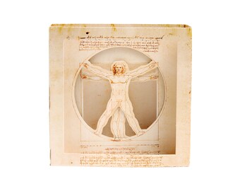 Uomo Vitruviano, Leonardo - Wonderkam, incredible postcards - Popup - Tridimensionale - Gadget - Diorama - Designed by Federico Riva