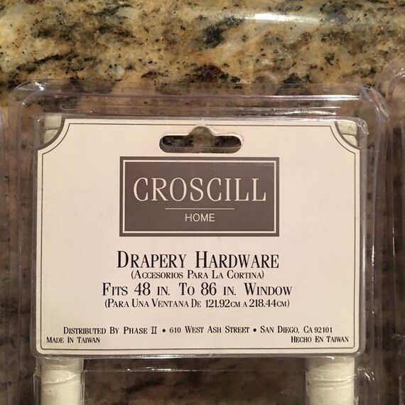 Croscill 1 Set Curtain Rods Shabby Chic White W 2 Flower Etsy
