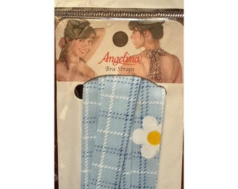 Angelina Fabric Bra Straps Transform Bras & Halter Tops Checkered Blue+White