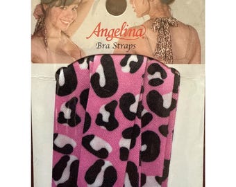 Angelina Fabric Bra Straps Transform Bras & Halter Tops Leopard Pink+Black+White
