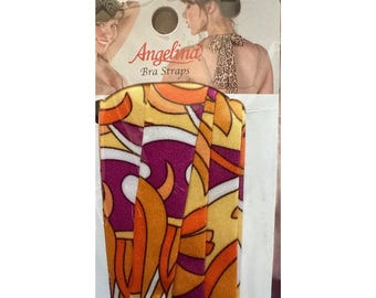 Angelina Fabric Bra Straps Transform Bras & Halter Tops  Flowers Orange+Purple