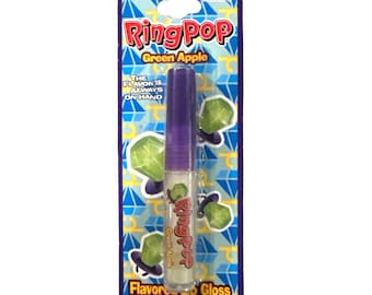 Vintage 2012 Lotta Luv Ring Pop Green Apple Vloeibare toverstokje Lipgloss Zeldzaam!
