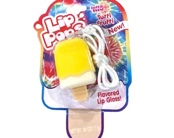 Lotta Luv Vintage Lip Pops Tutti Frutti Błyszczyk do ust w kształcie lodów z naszyjnikiem