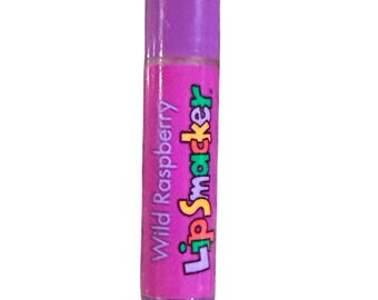 Bonne Bell Lip Smacker Balm WILD RASPBERRY Vintage BUBBLE Font World of Smackers