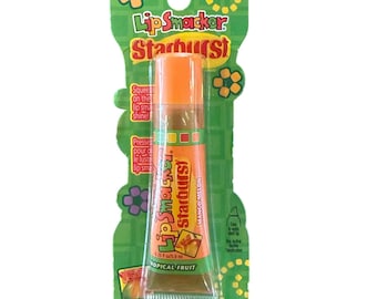 Vintage Bonne Belle Lip Smacker Starburst MANGO MELON Bubble Font Squeezy Gloss