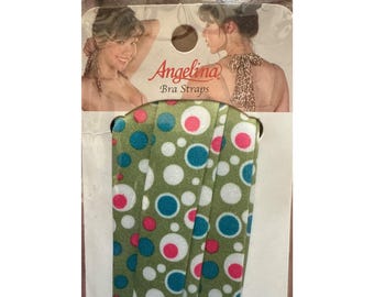 Angelina Fabric Bra Straps Transform Bras & Halter Tops Polka Dots Green+White