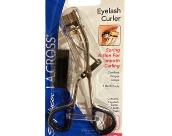 74865 Sally Hansen La Cross Eyelash Curler Spring-Action Smooth Curling+Refills RARE/DISCONTINUED!