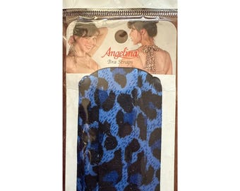 Angelina Fabric Bra Straps Transform Bras & Halter Tops Animal Print Blue+Black Vintage