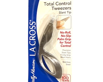 71157 Sally Hansen La Cross Total Control Tweezers Slant Tip +No-Slip Grip Steel Vintage 2008