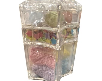 Vintage 2007 Caboodles Star-Shaped Clear Acrylic Stacking Bath Salts, Bombs, Confetti Paper Soap and Scoop