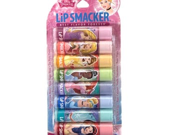 8pc Vintage Bonne Bell Lip Smacker Disney Princess Party Pack Lip Balm Set Girls Collector's Set