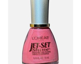 Loreal Jet-Set Shine Nagellack 200 Hyper Speed Pink 100 ml Auslaufender Rare Shade OHNE VERGELBUNG