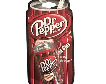 Vintage Lotta Luv Soda Can Shaped Tasty Lip Balm Dr. PEPPER CHERRY VANILLA 0.16 oz Rare