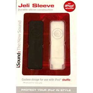 Vintage ORIGINAL 1st GENERATION ONLY! 2pc Jeli Sleeve Durable Silicone Case 1st Gen iPod Shuffle Black & White