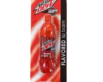 2010 Vintage Lotta Luv Mountain Mtn Dew Code Red Bottle-Shaped Lip Balm 0.17 Oz