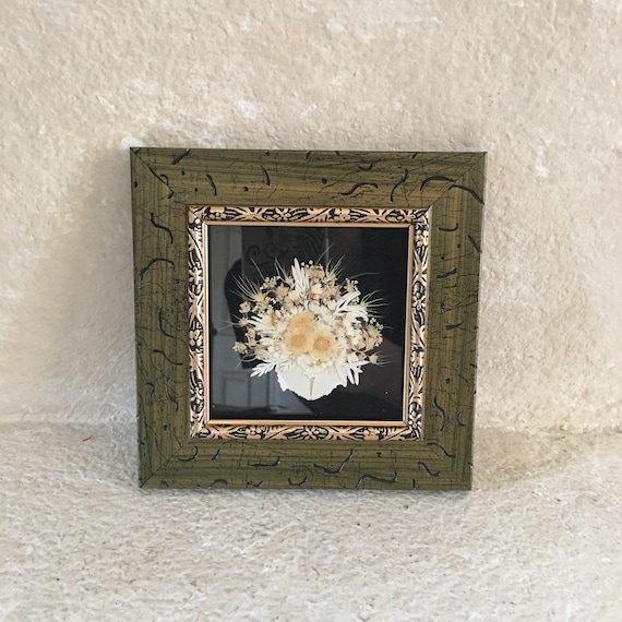 Tuscan 6 Plastic Framed Pressed Flowers Wall Art Distressed