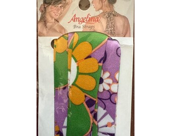 Angelina Fabric Bra Straps Transform Bras & Halter Tops Flowers Lavender+Yellow