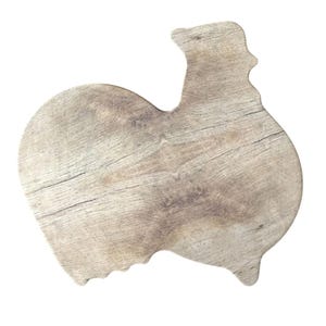 Country 12.5” x 12.5” Faux Wood Chicken Cutting Board Rustic Farmhouse Table+Kitchen Decor