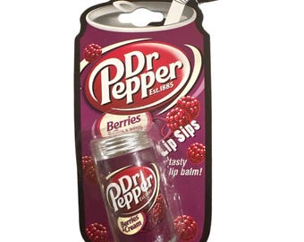 Vintage Lotta Luv Soda Can Shaped Tasty Lip Balm DR. PEPPER Berries & Cream 0.14 oz Rare