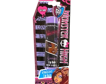Vintage 2012 Lotta Luv Monster High Growlicious Lip Balm Grrape Clawdeen Wolf 1a