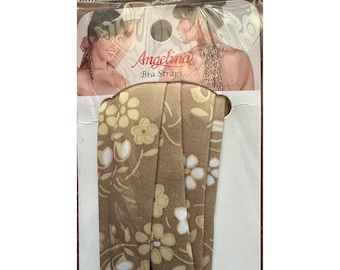 Angelina Fabric Bra Straps Transform Bras & Halter Tops Flowers Brown+White Vintage