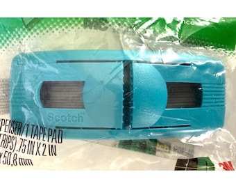Scotch Pop-Up Handband Tape Dispenser +Pre-Cut Strips One-Handed Dispensing Discontinued! Rare Color-Teal VHTF