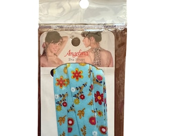 Angelina Fabric Bra Straps Transform Bras & Halter Tops Flowers Red+Blue+Yellow Vintage