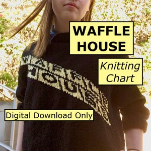¡Tabla de tejido de Waffle House! ¡Regalo de suéter para adolescentes! ¡Intarsia!