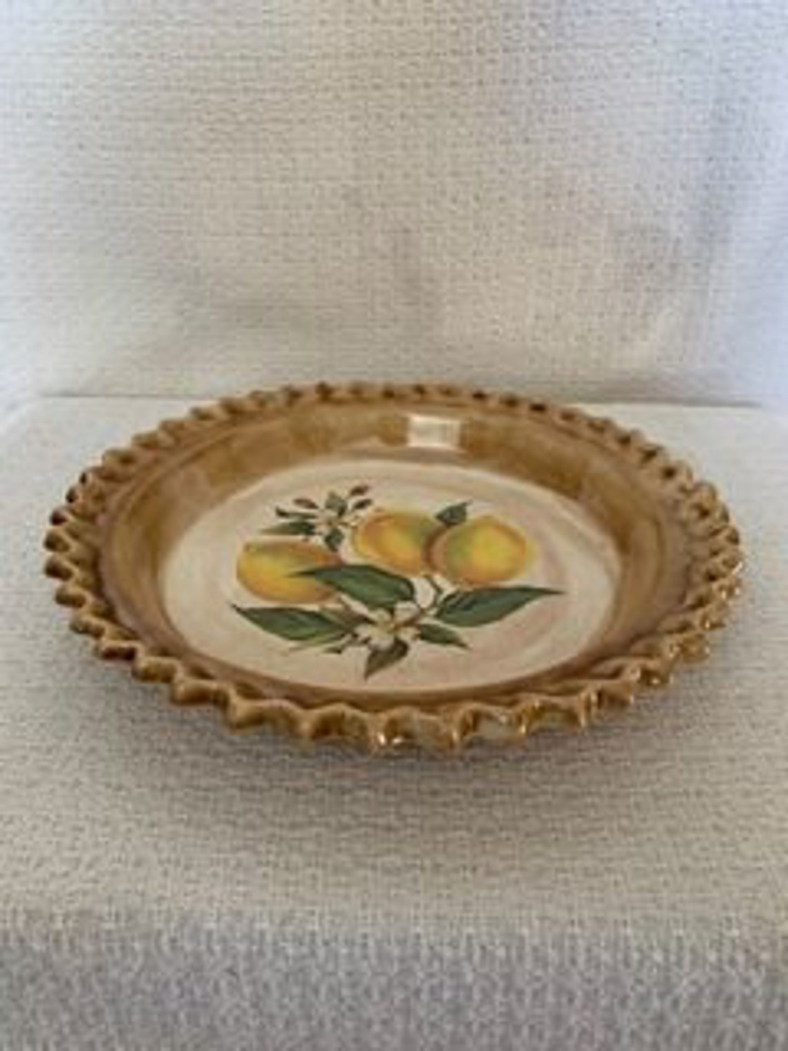 Vintage Ceramic Lemon Meringue Pie Dish With Cover Etsy