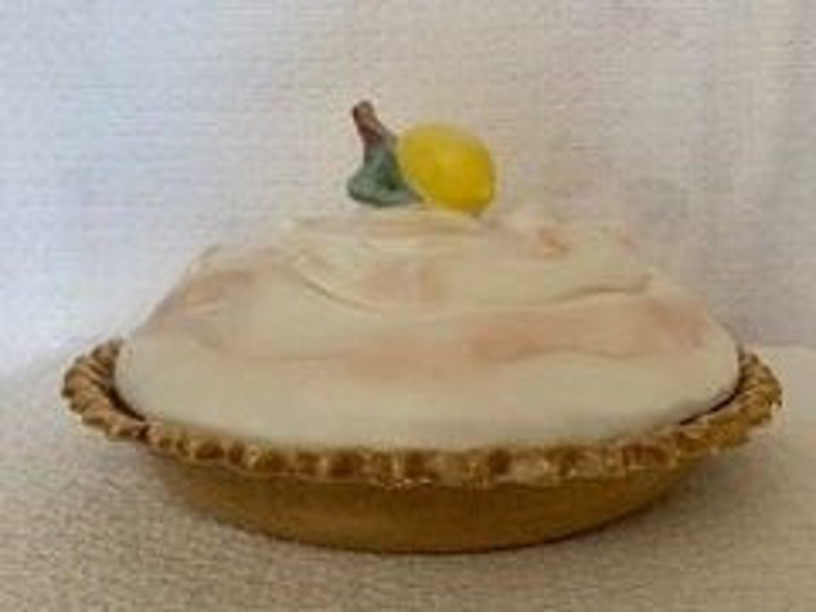 Vintage Ceramic Lemon Meringue Pie Dish With Cover Etsy