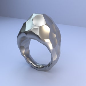 Hammered Ring STL File: 3D Print Jewelry CAD Model (US 5.5)