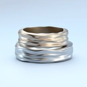 Textured Wedding band Rings 3D model // Jewelry CAD file for 3D printing// STL file// 3D Ring model